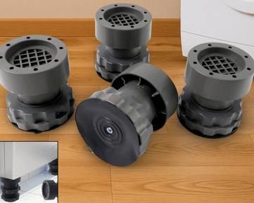 Washing Machine Vibration Pads, Floor Trays, Refrigerator Stand (4 Pcs Set)